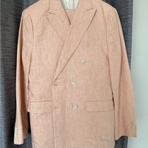 Men's Banana Republic Linen Peach Double-breasted Suit